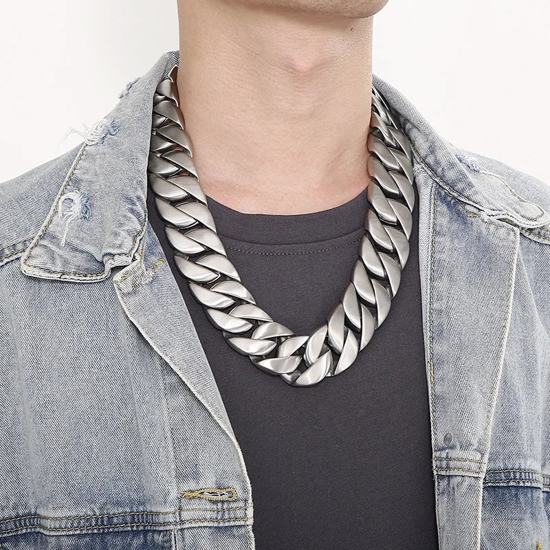 Cuban Chain Dog Bone Charm Necklace for Men and Women