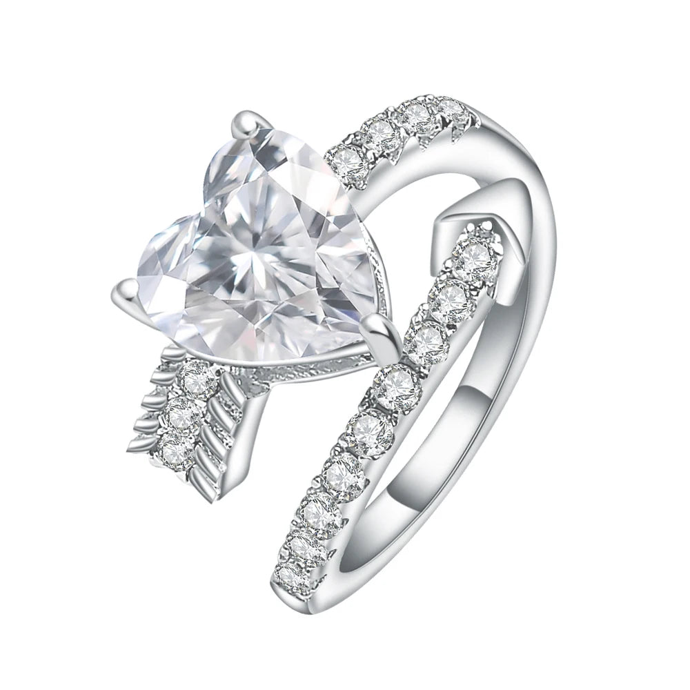 Check Out Our Mobile Watch Price, Heart Cubic Zirconia Wedding Engagement Ring For Women