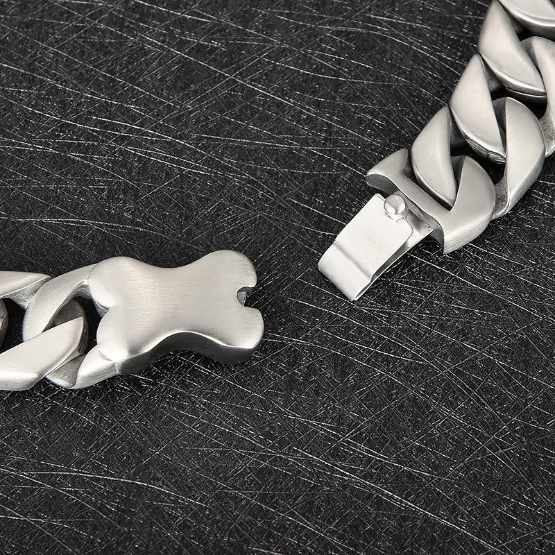 Cuban Chain Dog Bone Charm Necklace for Men and Women