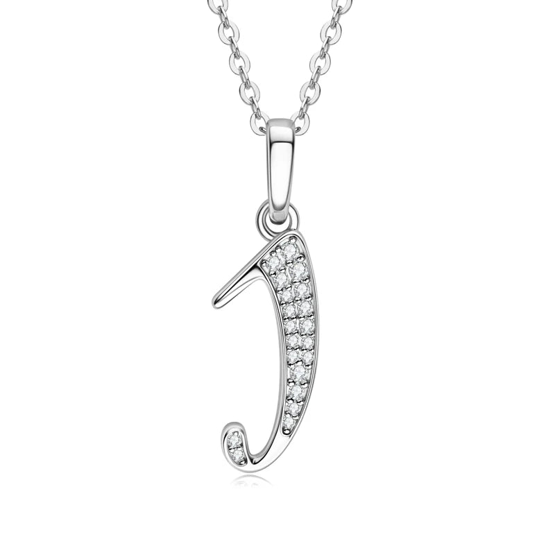 Couples Letter Initial Name Moissanite Necklace 925 Silver