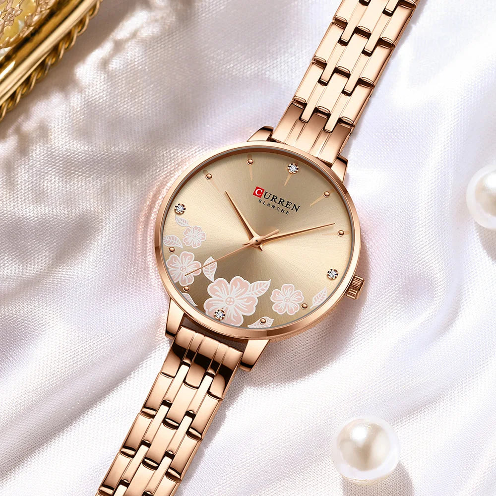 Women Stainless Steel Ultra Thin Quartz Watch