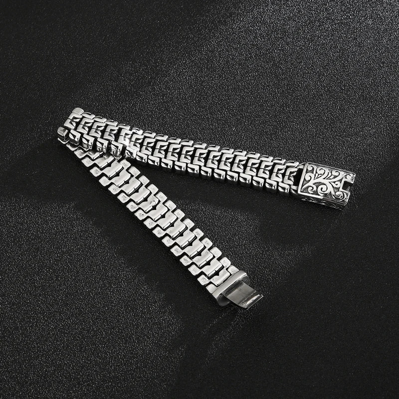 Arrow Shaped Bracelet for Men, Stainless Steel Bike Chain