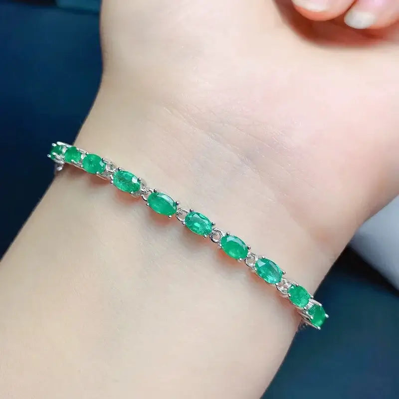 Check Out Our Mobile Watch Price, 2ct Emerald Womens Silver Braclet 3mm*5mm Silver Gold Plating.