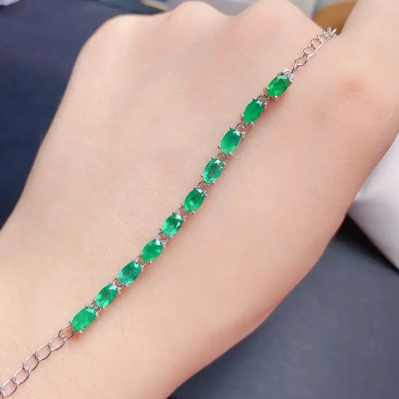 Check Out Our Mobile Watch Price, 2ct Emerald Womens Silver Braclet 3mm*5mm Silver Gold Plating.