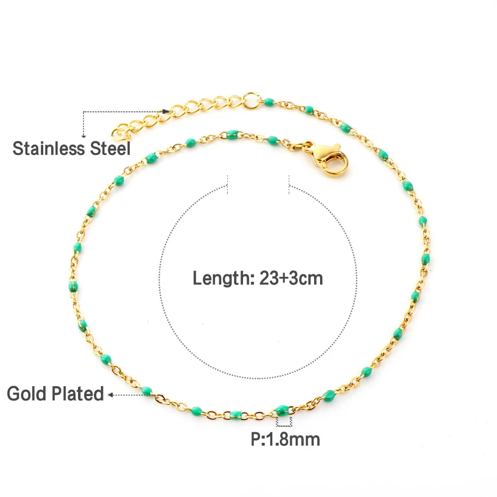 Check Out Our Mobile Watch Price, Geometric Charm Anklet Stainless Steel Tassel Ankle Chain