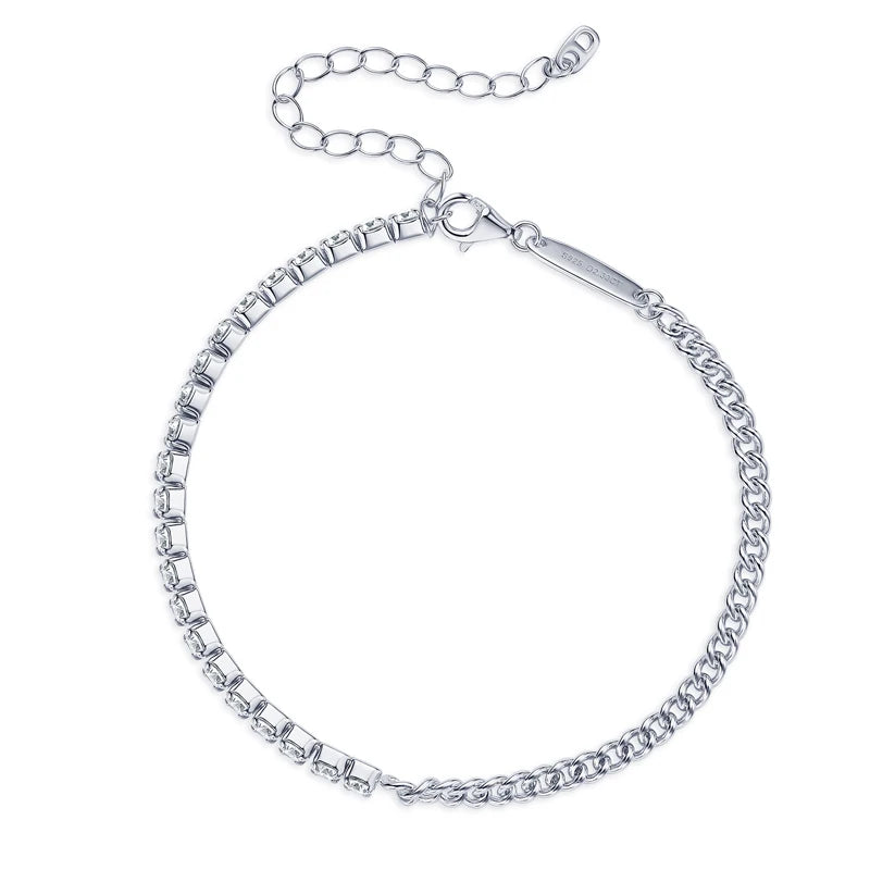 18k Gold Plated Moissanite Cuban Bracelet for Women & Men