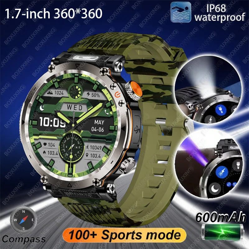 mobile watch price Mens Smart Watch 600mAh LED Flashlight