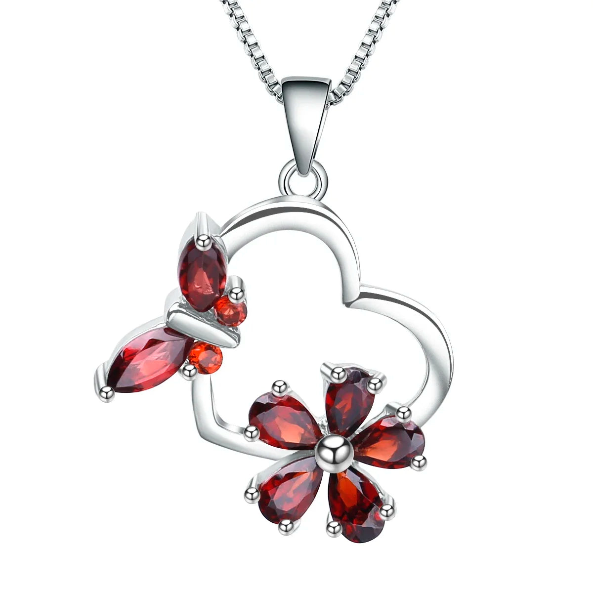 Check Out Our Mobile Watch Price, Women's Gold Silver Pendant Butterfly Flowers Necklace