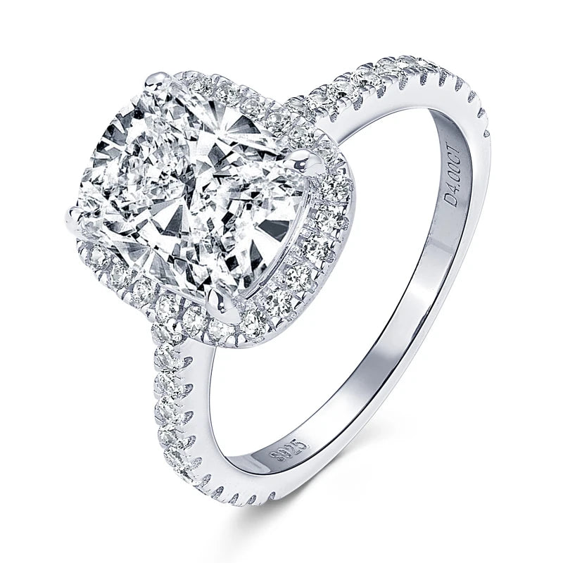 Check Out Our Mobile Watch Price, Womens Cushion Cut Moissanite Wedding Ring Sterling Sliver