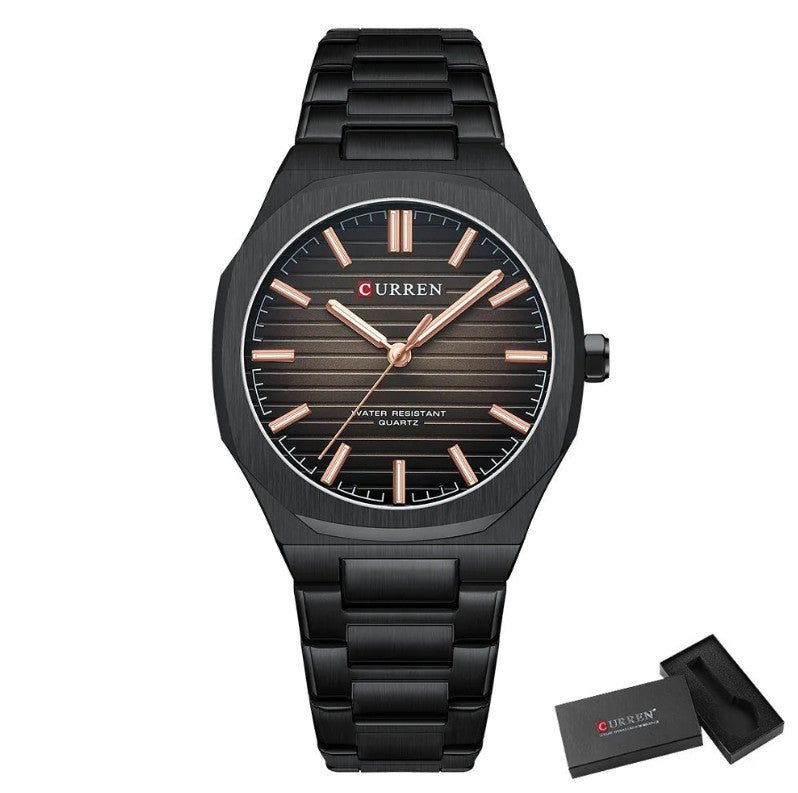 Men's Stainless Steel Quartz Luminous Business Watch