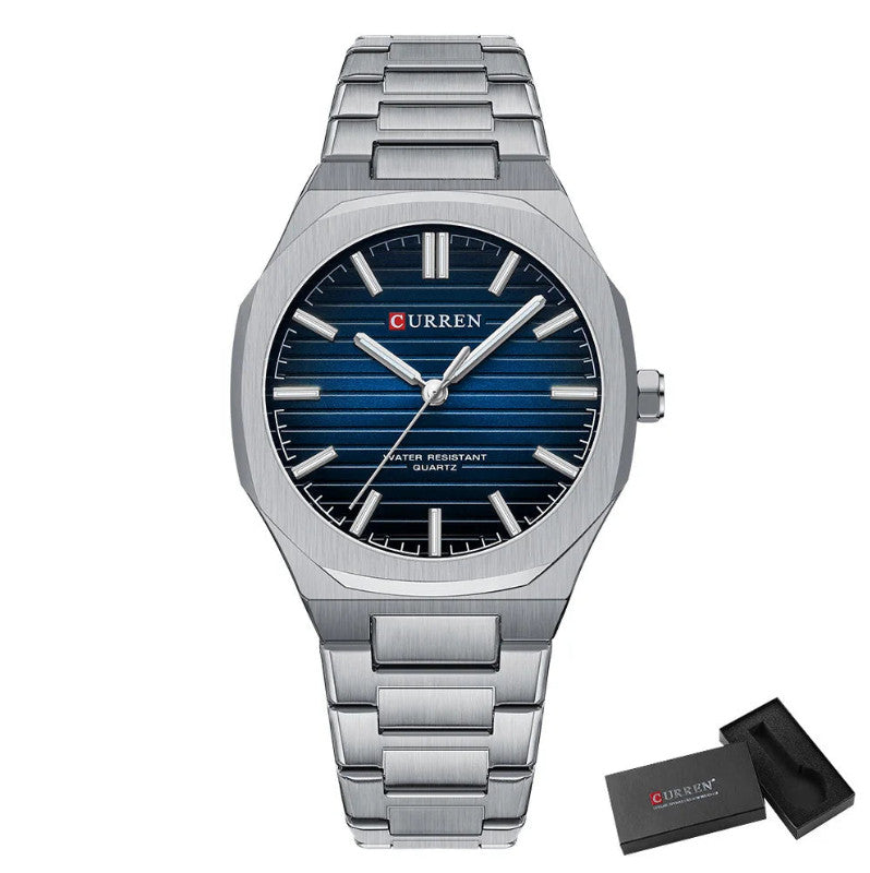 Men's Stainless Steel Quartz Luminous Business Watch