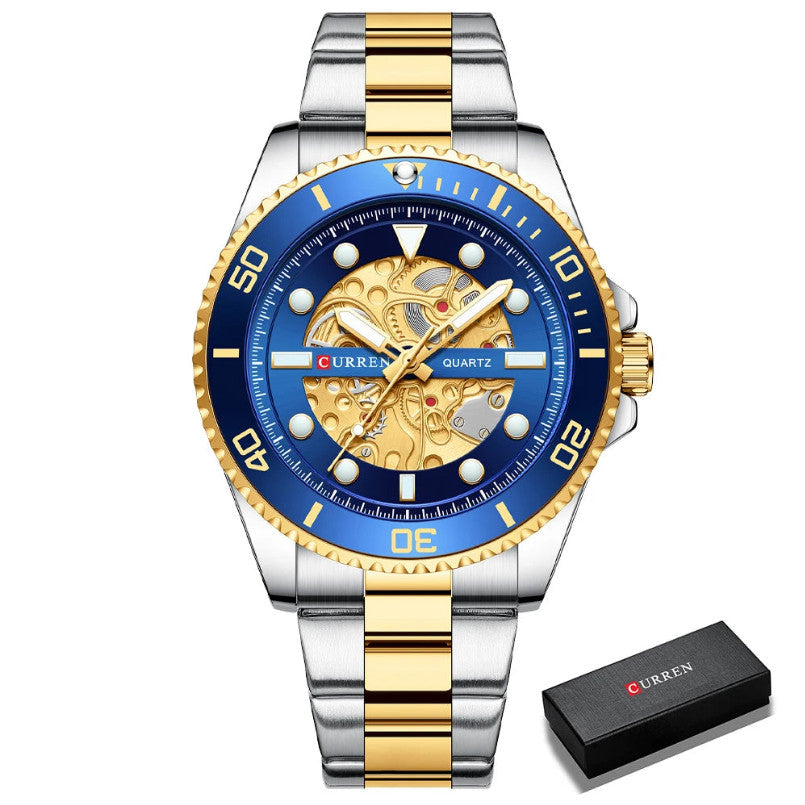 Mens Stainless Steel Lumious Quartz Watch