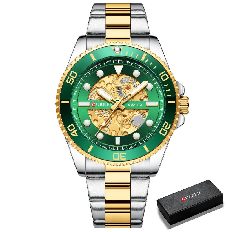 Mens Stainless Steel Lumious Quartz Watch