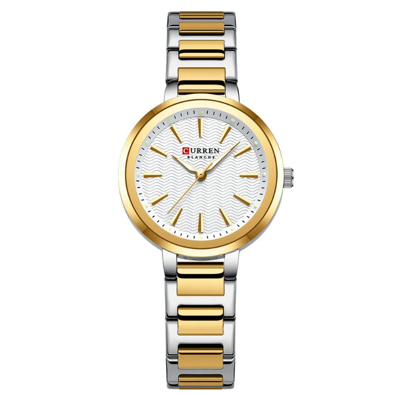 Womens Stainless Steel Waterproof Luminous Wristwatch