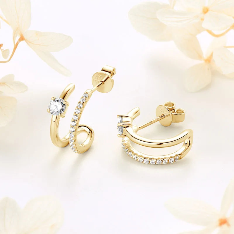 Check Out Our Mobile Watch Price, Womens Moissanite Sterling Silver Stud Ear Cuffs Earrings