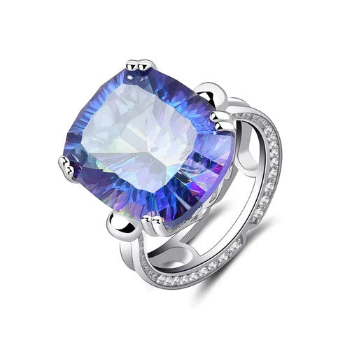 18.42Ct Rainbow Fire Mystic Topaz Ring For Women