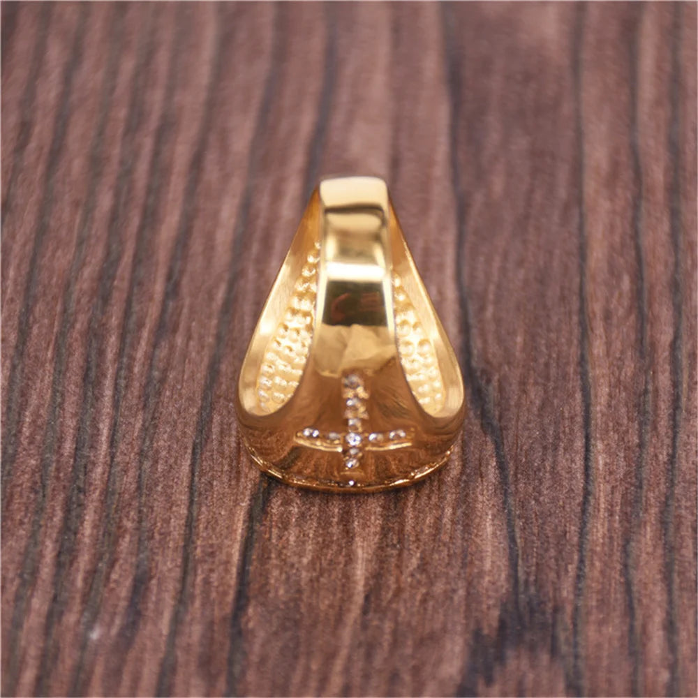 Stainless Steel Jesus Cross Rings For Men Religious Jewelry