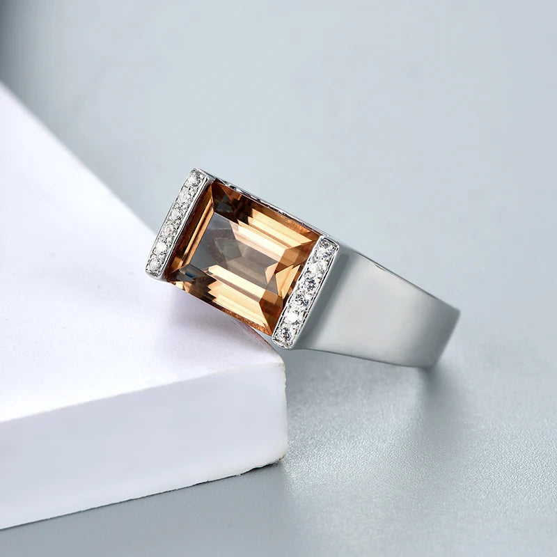 Men's Sterling Silver Ring S925 Wedding  Rings 5.5 Carats