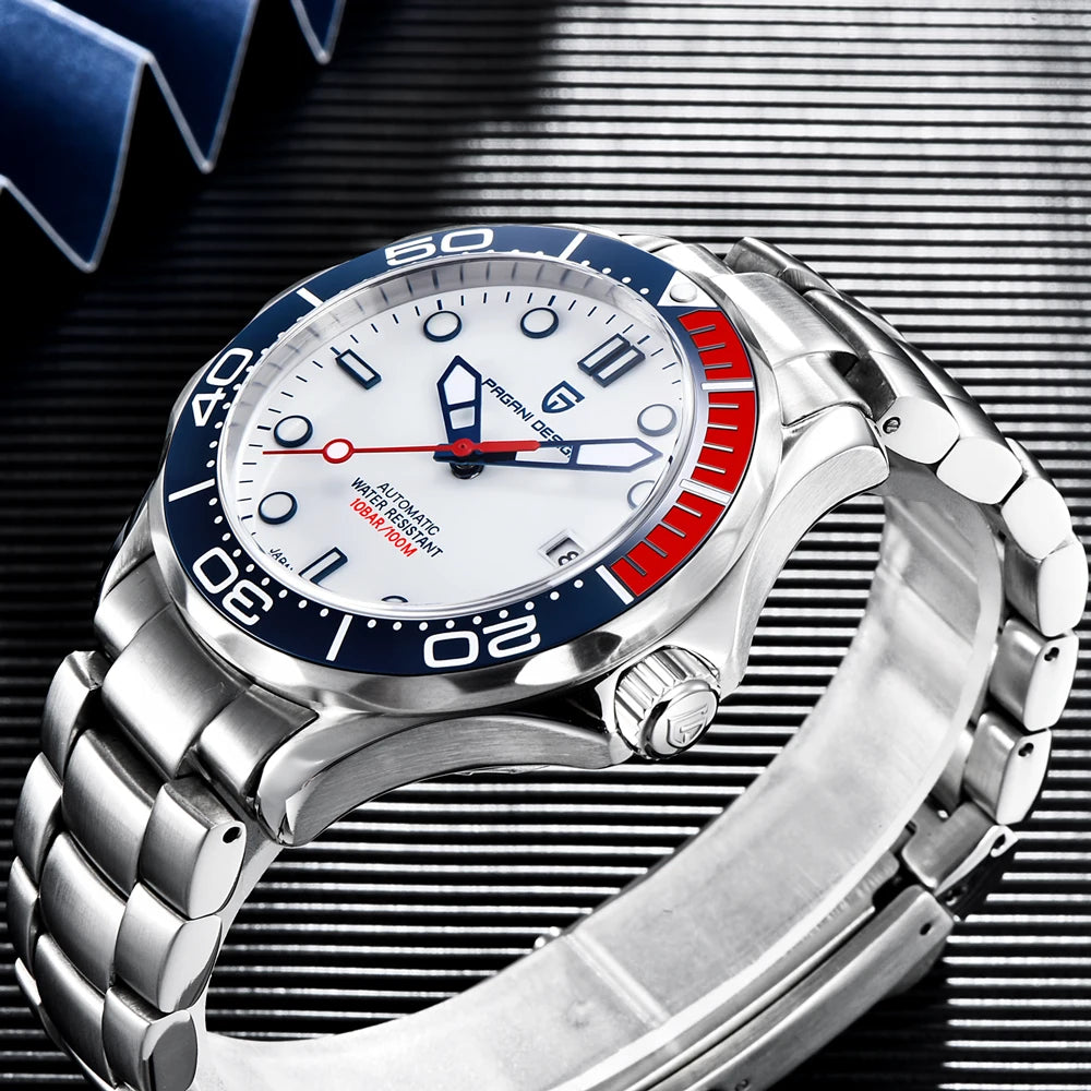 Men's watches, mechanical automatic waterproof Curved sapphire.