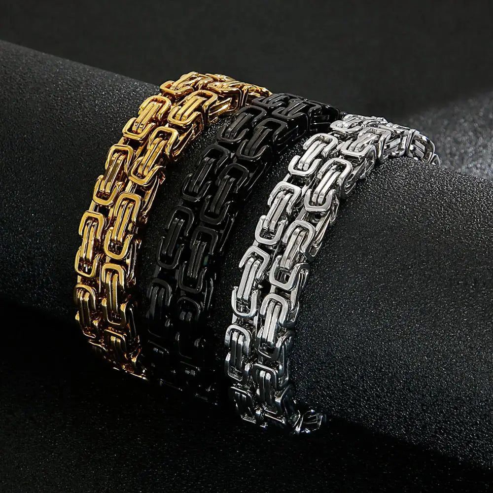 Men's Stainless Steel Gothic Empire Byzantine Necklace Chain