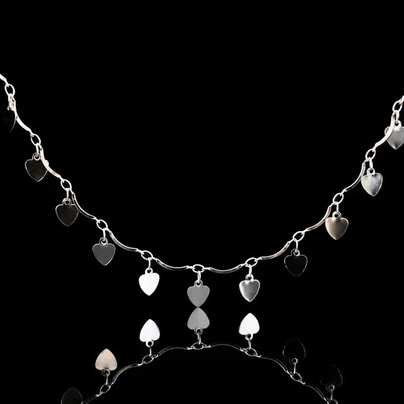 925 Sterling Silver Leaf Heart Charm Anklet For Women