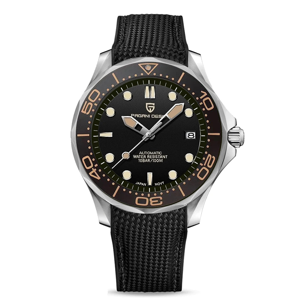 Men's watches, mechanical automatic waterproof Curved sapphire.