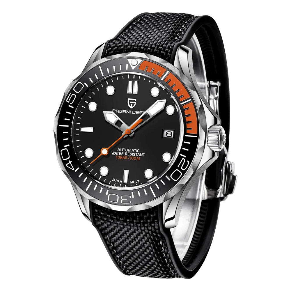 Men's watches, mechanical automatic waterproof Curved sapphire.