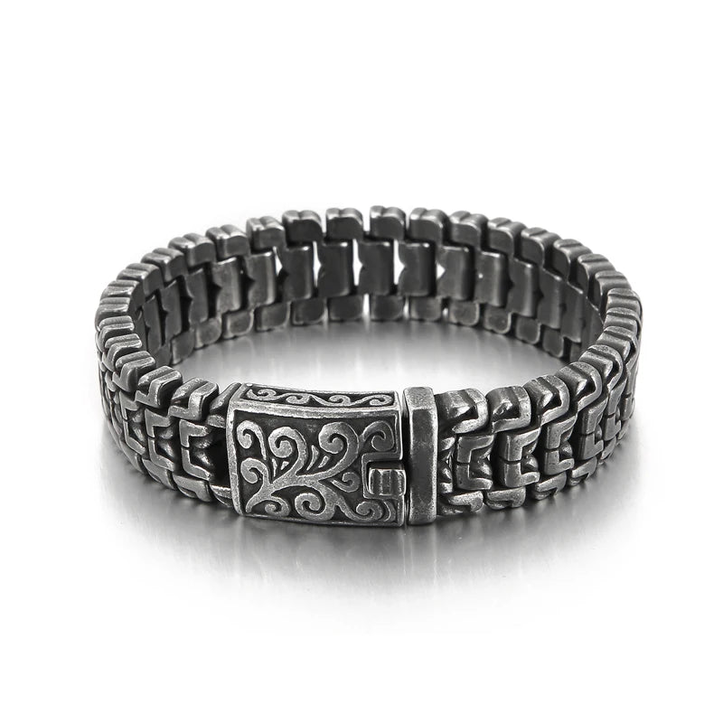 Arrow Shaped Bracelet for Men, Stainless Steel Bike Chain