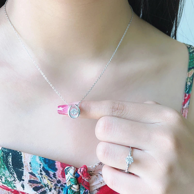 Women's Sterling Silver Diamond Twinkle Moissanite Necklace
