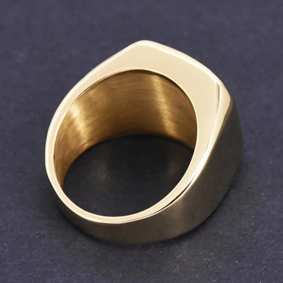 Hip Hop Men's 316L Stainless Steel  Cubic Zircon Rings