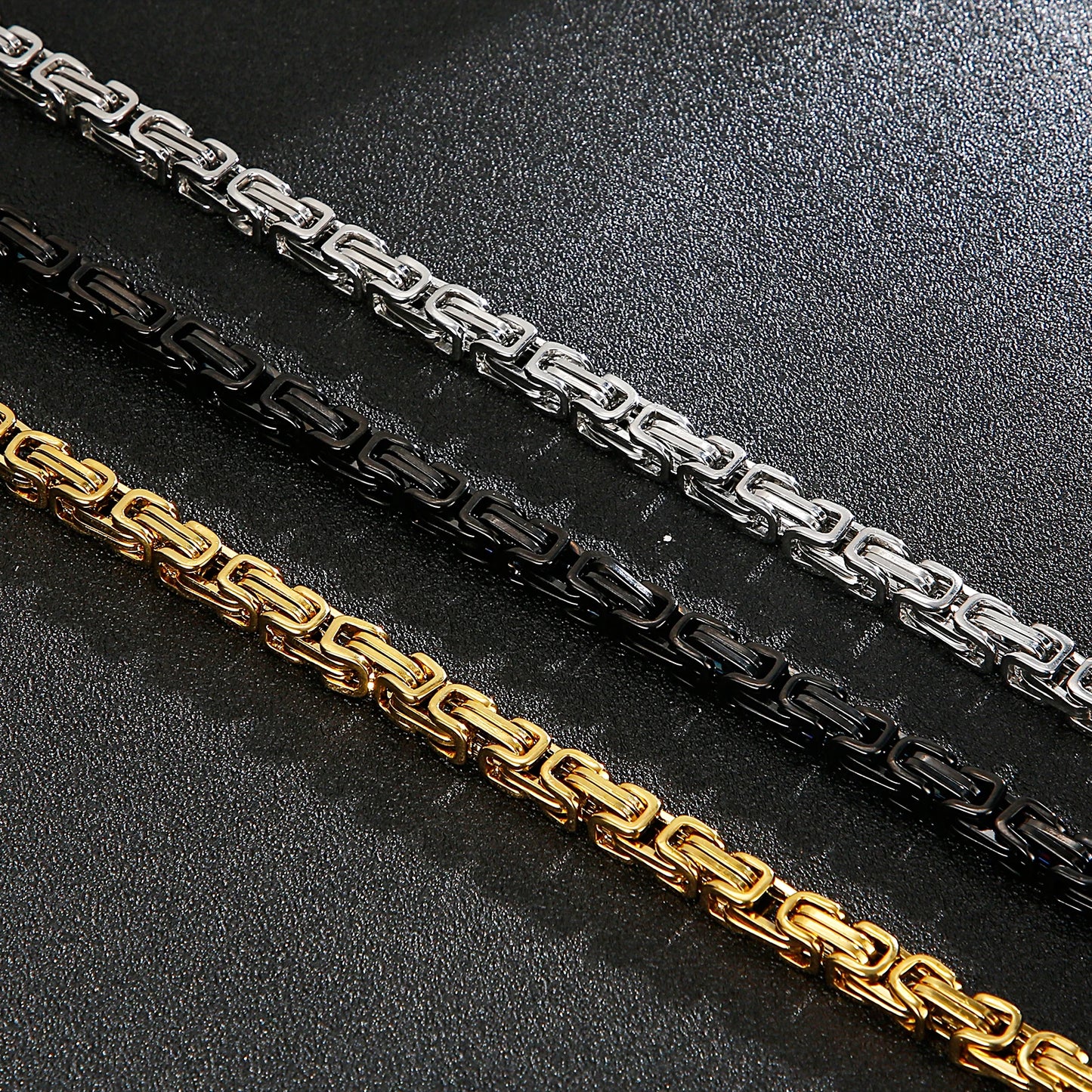 Men's Stainless Steel Gothic Empire Byzantine Necklace Chain