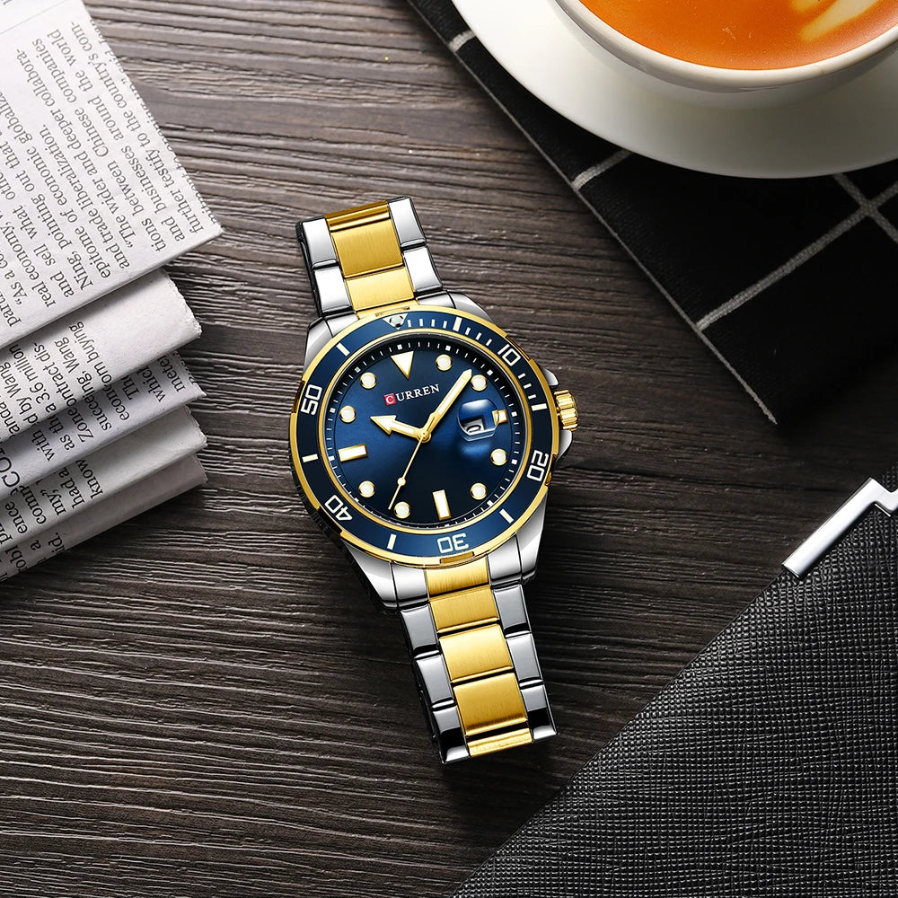 Mens Stainless Steel Quartz Business watch