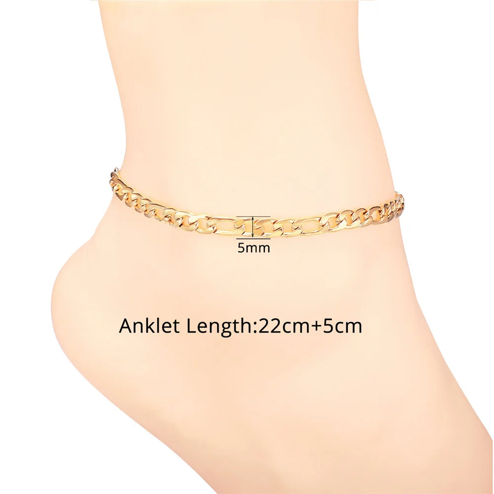 Figaro Bead Chain Anklet for Women And Girls