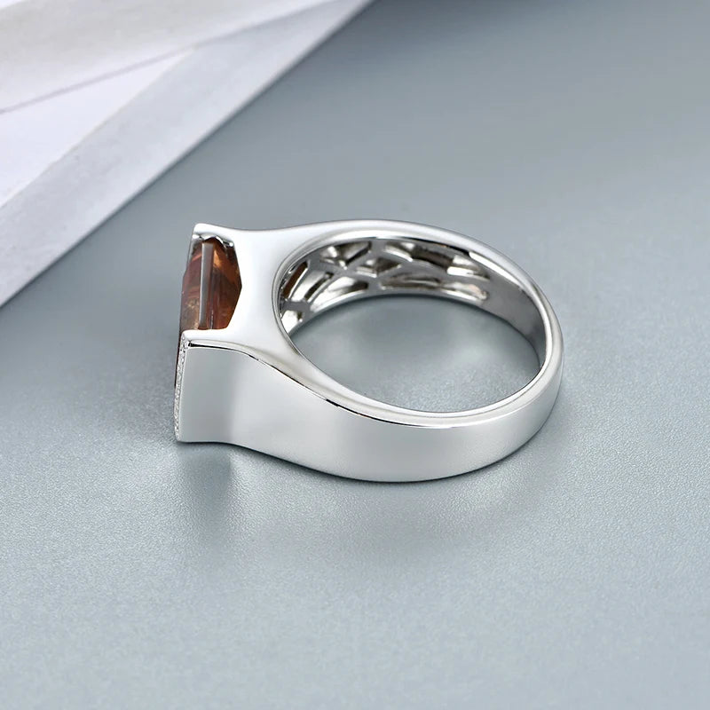 Men's Sterling Silver Ring S925 Wedding  Rings 5.5 Carats