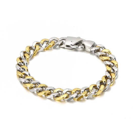 3 Color 316L Stainless Steel Cuban Chain Men's Bracelet