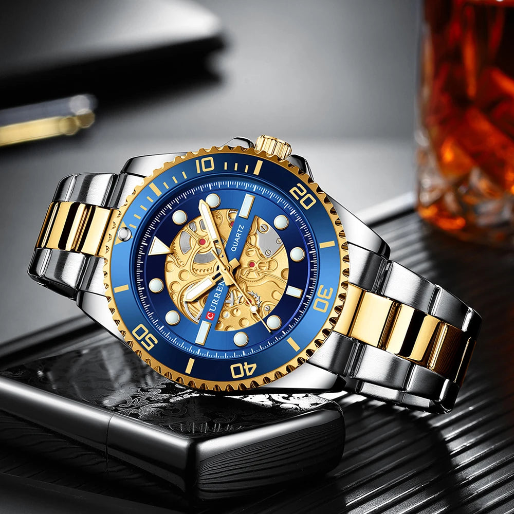 Mens Stainless Steel  Lumious Quartz Watch