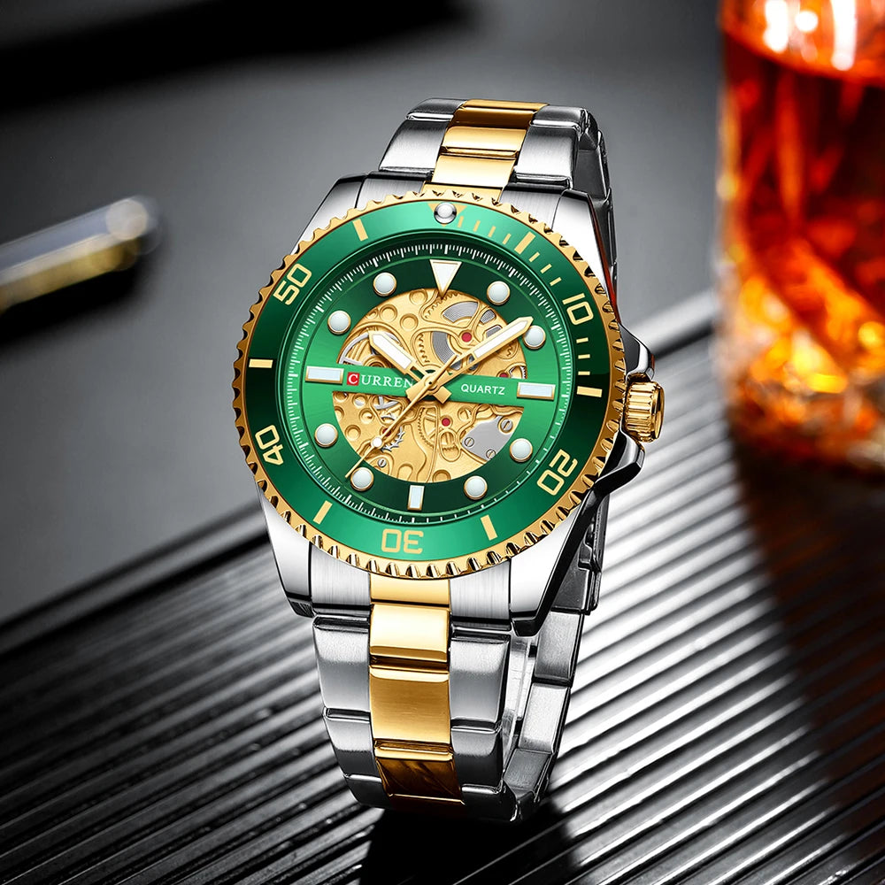 Mens Stainless Steel  Lumious Quartz Watch