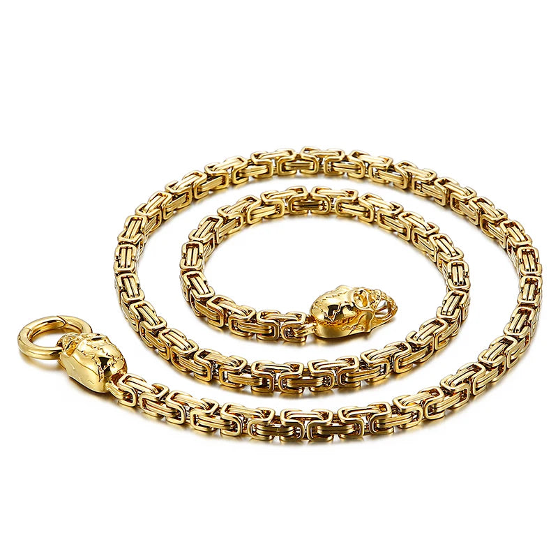 Men's Stainless Steel Gothic Empire Byzantine Necklace Chain