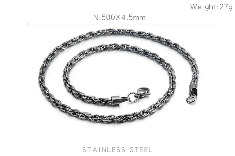 Men's Stainless Steel Matte Chain Link Fashion Necklace