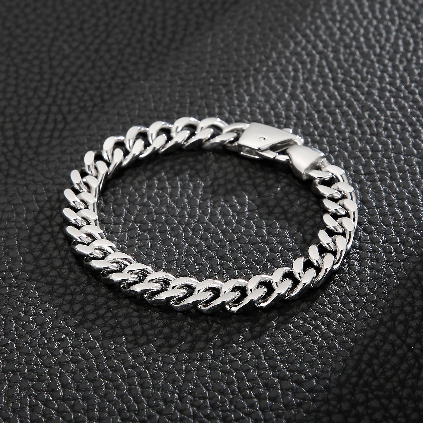 3 Color 316L Stainless Steel Cuban Chain Men's Bracelet