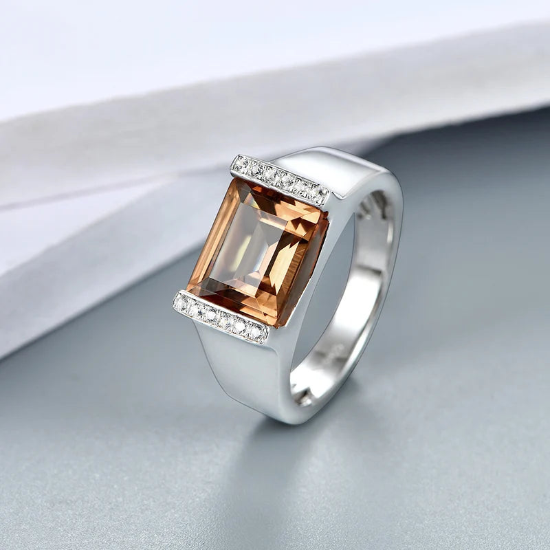 Men's Sterling Silver Ring S925 Wedding  Rings 5.5 Carats