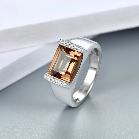 Men's Sterling Silver Ring S925 Wedding  Rings 5.5 Carats