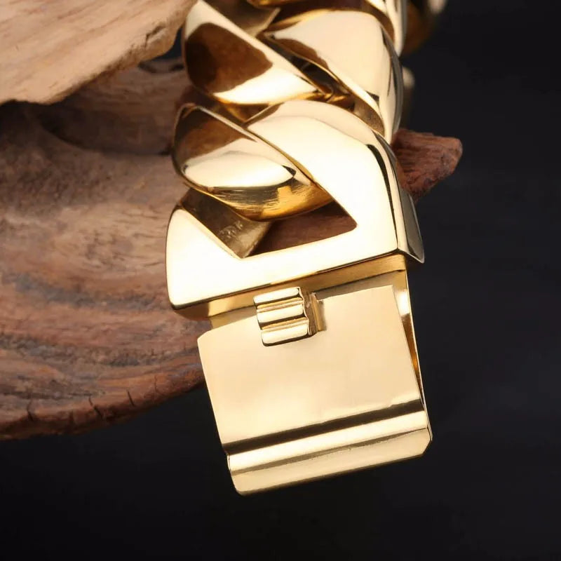 Men's 316 Stainless Steel Gold Bracelet Bangle