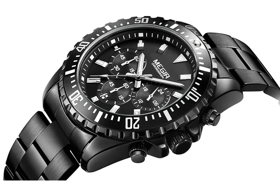 Man's Analogue Chronograph Quartz Stainless Steel Luminous Watch.