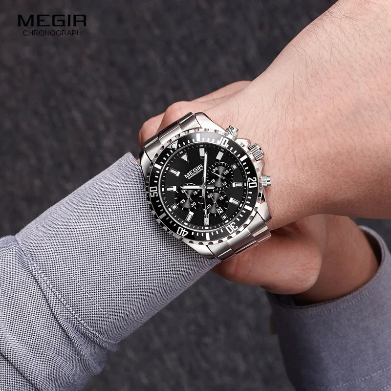 Man's Analogue Chronograph Quartz Stainless Steel Luminous Watch.