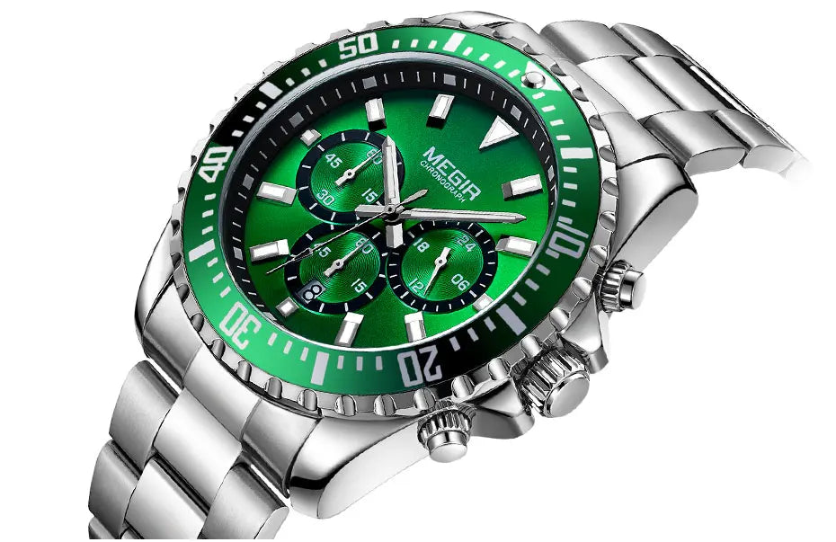 Man's Analogue Chronograph Quartz Stainless Steel Luminous Watch.