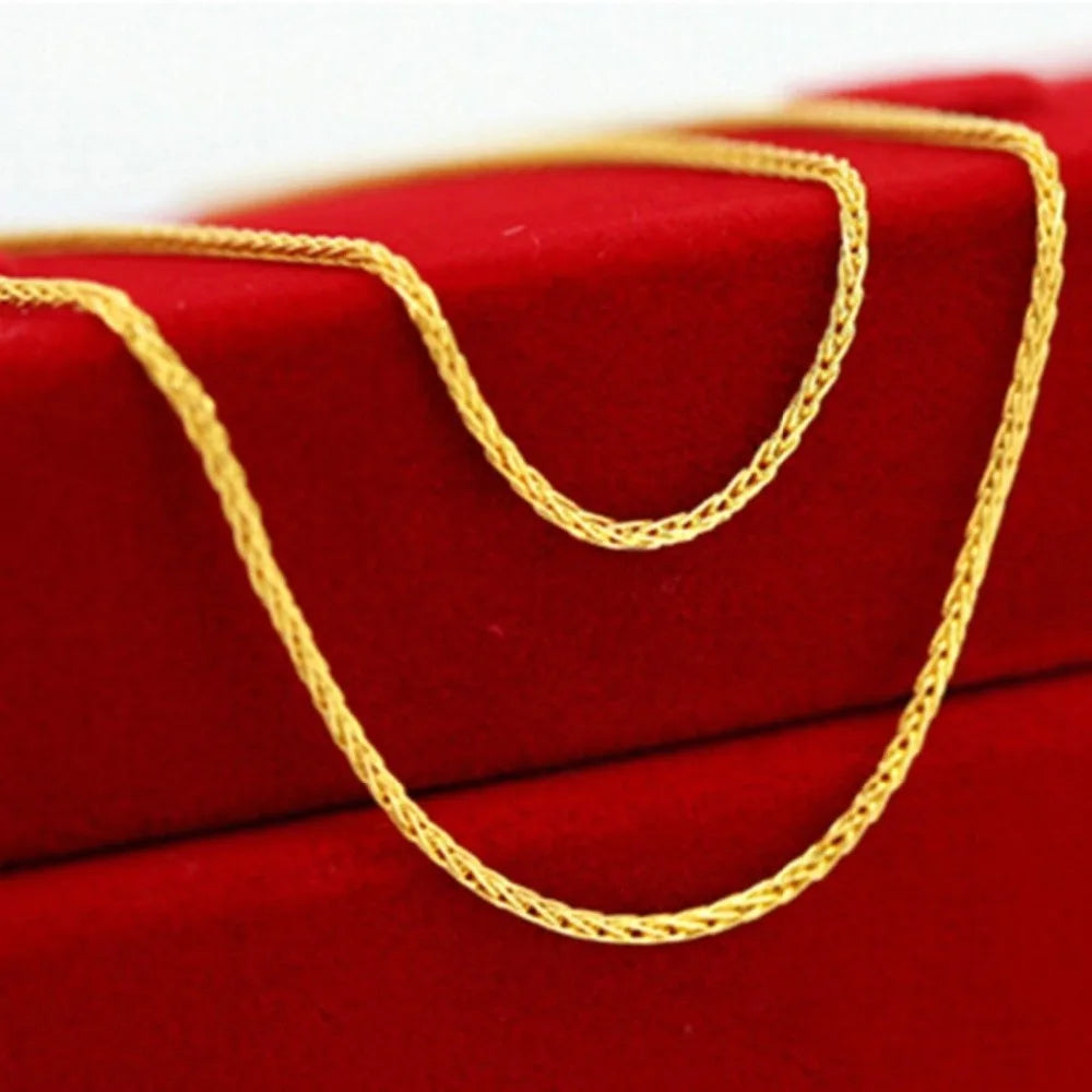 18K Gold Rolo Chain Necklace For Women 16" 18" 20'' Link Chain.