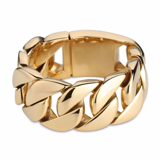 Men's 316 Stainless Steel Gold Bracelet Bangle