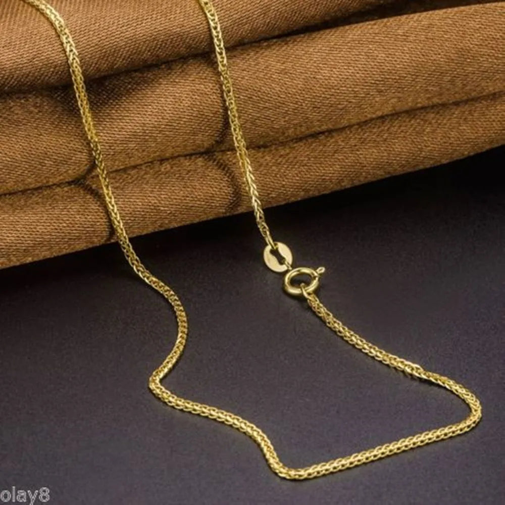 18K Gold Rolo Chain Necklace For Women 16" 18" 20'' Link Chain.