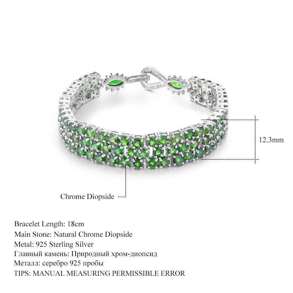 29.25Ct Chrome Diopside Gemstone Chain Link Bracelets For Women.